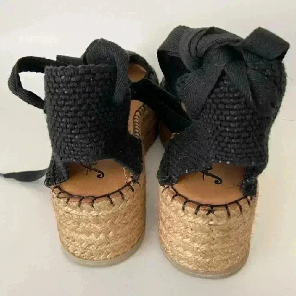Free People Frida wrap black crochet platform